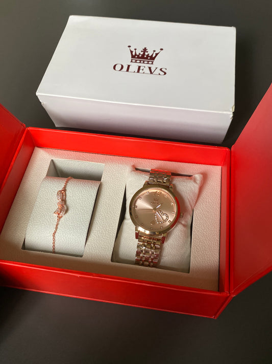 OLEVS WATCH AND NECKLACE PACKAGE