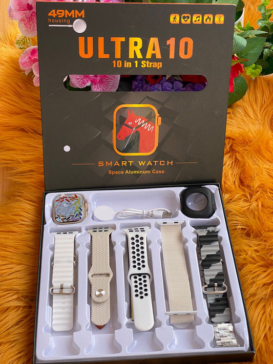 ULTRA 10 SMART WATCH WITH 10 INTERCHANGEABLE STRAPS