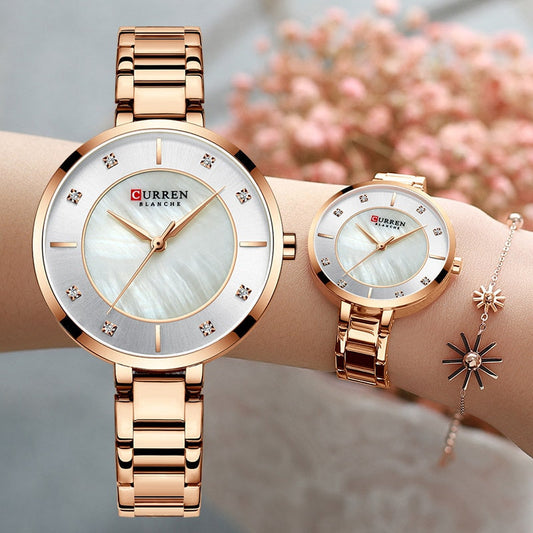 Curren Woman Watches Rose Gold Top Brand Luxury Watch Women Quartz Waterproof Women's Wristwatch Ladies Girls Watches Clock